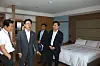Prime Minister Kim Min-seok, second from left in the front row, inspects accommodations near the summit venue in Gyeongju, North Gyeongsang, on July 15. [PRIME MINISTER'S OFFICE]