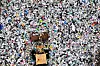 Piles of recyclable plastics piled up at a Resource Circulation Center in Suwon, Gyeonggi, on Nov. 6, 2023. [YONHAP]