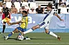 Las Palmas' Marvin Park, left, in action against Sergio Gonzalez of CD Leganes during a La Liga match at Estadio Municipal de Butarque in Leganes, Spain on Aug. 25, 2024. [EPA/YONHAP]
