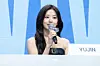 IVE’s An Yu-jin answers questions during a showcase for the release of the group’s second full-length album, “Revive+,” at Yes24 Live Hall in eastern Seoul on Feb. 23. [DANIELA GONZALEZ PEREZ]