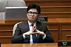 Justice Minister Han Dong-hoon at the National Assembly on Wednesday. [YONHAP]