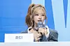 IVE’s Rei answers questions during a showcase for the release of the group’s second full-length album, “Revive+,” at Yes24 Live Hall in eastern Seoul on Feb. 23. [DANIELA GONZALEZ PEREZ]