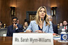 Sarah Wynn-Williams, Facebook's former director of Global Public Policy, arrives to testify before the Senate Judiciary Subcommittee on Crime and Counterterrorism on Capitol Hill, Wednesday, April 9, in Washington D.C. [AP/YONHAP]