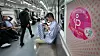 Commuters leave a priority seat for pregnant women empty on a subway car in downtown Seoul on Wednesday, a day ahead of the country's Pregnant Women's Day. [NEWS1]