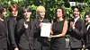 Seventeen poses for the cameras after receiving a diploma from Unesco Director-General Audrey Azoulay on June 26. [SCREEN CAPTURE]