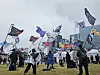 Citizens celebrate the impeachment of former President Yoon Suk Yeol at a rally held in central Seoul on April 5. [JOONGANG ILBO]