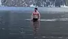A video of Pavel Durov, the Russian founder and CEO of the messaging platform Telegram, swimming in a lake inside a national park in Kazakhstan [SCREEN CAPTURE]