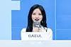 IVE’s Gaeul answers questions during a showcase for the release of the group’s second full-length album, “Revive+,” at Yes24 Live Hall in eastern Seoul on Feb. 23. [DANIELA GONZALEZ PEREZ]