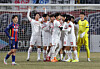 Bucheon FC 1995 celebrate after a 3-2 win over Suwon FC in the second match of the K League promotion-relegation playoffs at Suwon Sports Complex in Suwon, Gyeonggi on Dec. 8. [YONHAP]