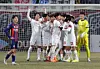 Bucheon FC 1995 celebrate after a 3-2 win over Suwon FC in the second match of the K League promotion-relegation playoffs at Suwon Sports Complex in Suwon, Gyeonggi on Dec. 8. [YONHAP]