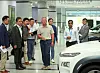 Hyundai Motor Group Executive Chair Euisun Chung inspects the company's research center in India in August. [HYUNDAI MOTOR]