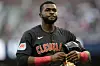 Cleveland Guardians outfielder Estevan Florial during the second inning of a baseball game against the Atlanta Braves on April 27. 2024, in Atlanta. [AP/YONHAP]
