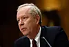 Reed Rubinstein, nominee to be legal adviser at the State Department, testifies during his Senate Foreign Relations Committee confirmation hearing at the Dirksen Senate Office Building on March 25 in Washington, DC. Rubinstein currently servers as the Senior Vice President at the America First Legal Foundation. [GETTY/AFP/YONHAP]