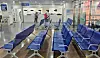 A waiting area inside Seoul National University Hospital in downtown Seoul is nearly vacant on Monday, the first day when medical professors of the hospital started to strike. [YONHAP]