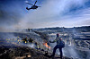 Firefighters in San Diego on Tuesday, Jan. 21. [AP/YONHAP]