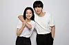 Actors Kim Tae-ri, left, and Hong Kyung, who voice act in animated film ″Lost in Starlight″ [NETFLIX]