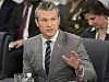 U.S. Secretary of Defense Pete Hegseth speaks to the press during a meeting with Polish Deputy Prime Minister and Minister of Defense Wladyslaw Kosiniak-Kamysz to the Pentagon in Washington on May 27. [AFP/YONHAP]