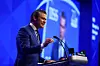 U.S. Defense Secretary Pete Hegseth speaks at the Shangri-La Dialogue security summit in Singapore on May 31. [REUTERS/YONHAP]