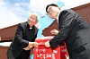 South Korean National Assembly Speaker Woo Won-shik, right, and Roman Catholic Cardinal Lazzaro You Heung-sik place postcards in a mailbox at the Imjingak Peace Park in Paju, Gyeonggi, on July 23, 2025, to express hopes for inter-Korean reconciliation. A planned prayer ceremony by the visiting cardinal near the DMZ was canceled in 2025 due to procedural hurdles with the UNC’s 48-hour approval rule. [JOINT PRESS CORPS]