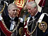 Britain's Prince Andrew, Duke of York (L) and Britain's Prince Charles, Prince of Wales attend the Most Noble Order of the Garter Ceremony at Windsor Castle in southern England, on June 15, 2015. King Charles III will strip his younger brother Andrew of his royal titles and oust him from his long-term residence on the Windsor estate, the palace said on Oct. 30, the latest fallout to hit the scandal-plagued royal over the Jeffrey Epstein affair. [AFP/YONHAP]