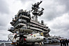 The USS Carl Vinson is docked at a naval base in Busan on March 3, after arriving at the port the previous day. [YONHAP]