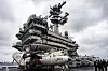 The USS Carl Vinson is docked at a naval base in Busan on March 3, after arriving at the port the previous day. [YONHAP]