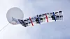 A leaflet aimed at North Korea flutters from a large balloon in Paju, Gyeonggi, on April 23. [NEWS1]