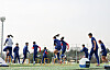 The Korean national women's football team trains ahead of two games against the Philippines at Icheon Sports Complex in Icheon, Gyeonggi on Monday. [NEWS1]