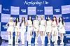 Girl group Kep1er poses for the camera during a press showcase held Monday afternoon in eastern Seoul for its first Korean full-length album ″Kep1going On.″ [WAKEONE/SWING ENTERTAINMENT]