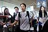 An Se-young talks to reporters at Charles de Gaulle airport in Paris on Tuesday. [YONHAP]