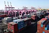 Containers ready for export are piled up at a port in Incheon on Feb. 1. [NEWS1]