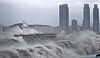 Intense waves brought by Typhoon Haishen batter Busan's Gwangalli Beach in 2020. [YONHAP]