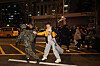 A civilian stops an armed soldier attempting to enter parliamentary compound in western Seoul in early hours of Wednesday. Armored martial forces arrived at the National Assembly after President Yoon Suk Yeol declared martial law on Tuesday evening. [NEWS1]