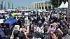 Fans fill the Sports Park at the Seoul Sports Complex in southern Seoul on June 13 at around 11 a.m. for the 2024 Festa, an event celebrating boy band BTS's 11th anniversary of debut. [YOON SO-YEON]