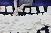 An election staffer tallies ballots at a gymnasium in Dongdaemun District, eastern Seoul, after polls closed for the eight local elections on June 1, 2022. [YONHAP]