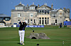 Shin Ji-yai plays from the 18th tee on day three of the 2024 Women's British Open on the Old Course at St Andrews in St Andrews, Scotland on Saturday.  [AFP/YONHAP]