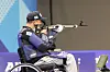 Korean sport shooter Park Jin-ho competes in the men’s 50-meter rifle 3 positions SH1 final at the 2024 Paris Paralympic Games on Tuesday in Paris. [NEWS1]