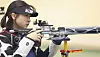 Sport shooter Ban Hyo-jin in action at the Korean National Sports Festival in Changwon, South Gyeongsang on Oct. 11. [YONHAP]