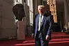 President Donald Trump tours the John F. Kennedy Center for the Performing Arts in Washington on March 17. [AP/YONHAP]