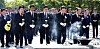 From left: New Future Party leader Lee Seok-hyun, Progressive Party Secretary General Yoon Hee-suk, Progressive Party leader Kim Jun-woo, Democratic Party (DP) floor leader Park Chan-dae, DP leader Lee Jae-myung, People Power Party (PPP) interim leader Hwang Woo-yea and PPP floor leader Choo Kyung-ho lay wreaths at the grave of late President Roh Moo-hyun at Bonghwa Village, South Gyeongsang, on Thursday, the 15th anniversary of his death. [NEWS1]
