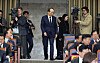 Rep. Choo Kyung-ho, center, of the conservative People Power Party attends a general meeting of party lawmakers at the National Assembly on Nov. 4. [YONHAP]