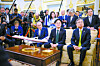 South Korean officials attend the Korea-U.S. summit between President Lee Jae Myung and U.S. President Donald Trump in the Oval Office at the White House in Washington on Aug. 25, 2025, in this photo provided by the White House. Front row, from left: National Security Adviser Wi Sung-lac; Trade, Industry and Energy Minister Kim Jeong-gwan; and Foreign Minister Cho Hyun. Back row, from left: Presidential spokesperson Kang Yoo-jung; Korean Ambassador to the United States Kang Kyung-wha; and presidential policy chief Kim Yong-beom. [NEWS1]