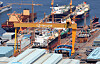 Hanwha Ocean's shipyard in Geoje, South Gyeongsang, is seen on Aug. 26. [NEWS1]