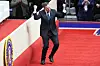 Elon Musk arrives on stage to speak at an indoor Presidential Inauguration parade event in Washington, Jan. 20. [AP/YONHAP]