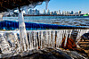 Icicles hang along the Han River near Gwangjin District as subzero temperatures usher in full winter conditions in Seoul on Dec. 31, 2025.  [NEWS1]