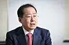 Conservative presidential hopeful Hong Joon-pyo speaks during an interview with the JoongAng Ilbo, an affiliate of the Korea JoongAng Daily, in Yeouido, western Seoul, on April 15. [JUN MIN-KYU]
