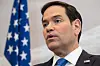 U.S. Secretary of State Marco Rubio speaks to the media during a refueling stop at Shannon Airport in Shannon, Ireland on March 12, as he travels from talks with Ukraine in Saudi Arabia to attending a G7 Foreign Ministers meeting in Canada. [REUTERS/YONHAP]