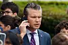 U.S. Defense Secretary Pete Hegseth attends the 2025 Easter Egg Roll at the White House in Washington on April 21. [EPA/YONHAP]