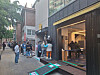 Residents line up to vote at Seungryong’s Place, a district-run cafe operated by the Gangdong District Office and temporarily converted into a polling station, in Kang Full Cartoon Alley, Gangdong District, eastern Seoul, around 6 a.m. on June 3. [JOONGANG ILBO]