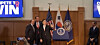 LS Cable & System CEO Koo Bon-kyu, third from left, and Virginia Gov. Glenn Youngkin, second from left, are seen during an investment announcement ceremony held in Chesapeake, Virginia, on Dec. 12. [SCREEN CAPTURE]